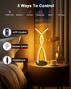 Daymeet LED Table Lamp, Modern Bedside Light Desk Nightstand Lamp RGBICW Color Changing Dimmable with Remote Music Sync Smart Bluetooth APP Control Night Light 5V USB Unique Desk Lamp for Bedroom Home