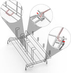 Bottle Drying Rack Stainless Steel Fold Water Bottle Drying Rack Organizer with Straw Holder for Baby Bottles,Cups, Mugs and Glass, Sports Bottles Dryer Countertop