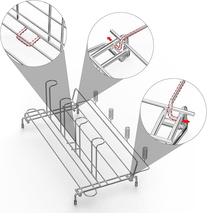 Bottle Drying Rack Stainless Steel Fold Water Bottle Drying Rack Organizer with Straw Holder for Baby Bottles,Cups, Mugs and Glass, Sports Bottles Dryer Countertop