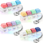 4 Pack Keyboard Fidget Toys Keyboard Clicker Keychain with LED Light 4 in 1 Fidget Button Stress Relief Toys for Adult