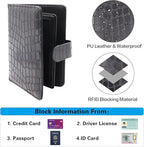 Melsbrinna Rfid Passport Holder for Travel women/Men, Cute Passport Wallet Rfid Blocking Card Slots, Rfid Passport Cover/CaseTravel Wallet, Passport Book Holder (1, Black2)