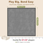 Baby Play Mat for Floor, 1.3'' Thick Memory Foam Tummy Time Mat - Super Soft Coral Velvet Nursery Rug with Non-Slip Backing, Crawling Rug for Toddlers/Infants, Yoga & Tatami Use, 50''x50''