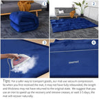 Baby Play Mat for Floor,1.3" Thick Memory foam Tummy Time Mat,Soft Coral Velvet Nursery Rug,Extra Large Non Slip Crawling Mat for Toddlers,Infants,kids,oga,Tatami Style for Living Room(Royal Blue)