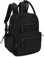 JESSIE & JAMES Saturday EDC Diaper Bag Backpack Multi Function Diaper Bag with Changing Pad & Stroller Straps_Black