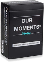 OUR MOMENTS Families: 100 Conversation Starter Cards for Families and Kids - Relationship Building - Car Travel, Road Trip & Card Game for Healthy Loving Family - Questions for Family Activities
