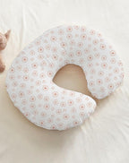 Nursing Pillow Covers 2 Pack, Muslin Nursing Cover for Breastfeeding Pillows, Comfortable for Baby Girls and Boys (Dusty Rose & Flower)