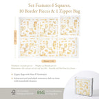 PopsyKosy Premium Baby Foam Play Mats - Stylish Floor & Exercise Puzzle Mat for Toddlers and Kids- 6 Soft, Non-Toxic, Odorless, Peel-Resistant Foam Tiles - 6ft x 4ft - 0.5” inch Thick, Warm Beige