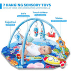 Baby Gym Play Mat, 8-in-1 Ocean Theme Tummy Time Mat & Ball Pit, Washable Baby Activity Play Mat for Visual, Hearing, Sensory, Motor Development, Baby Toys Gift for Toddler Infant 0-3-6-9-12-18 Months