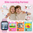 Kids Waterproof Smart Watch Girls Gift Age 3-12 with 39 Game HD Touch Screen Music Player Video Camera Pedometer Alarm Clock Birthday Gift for 6 7 8 9 Year Olds Pink