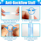 Baby Nasal Aspirator with 25 Hygiene Filters 2 Silicone Tips with Nose Cleaning Tweezer