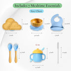 Bamboo Suction Plate and Bowl Set for Babies 7 Feeding Essentials Baby Led Weaning Supplies BPA Free Eco-Friendly (Purple)