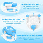 Baby Bath Seat for Babies 6 Months & up,Baby Bath Seat,Non-Slip Toddler Bath Seat, Sit Up Bath Seat for Baby,Safe Infant & Newborn Bathtub Chair with Soft Cushion（Blue）
