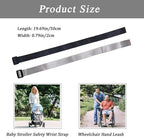 2 Pack Baby Stroller Safety Wrist Strap Adjustable Pram Wheelchair Hand Leash Black Retractable Dog Short Rope Belt for Hilly City Street Walking Leash, Strap, Hands Free, Extra Security Pet Stroller