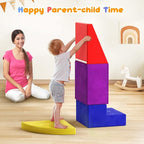 Lischwert Foam Climbing Blocks for Toddlers 1-3, 4pcs Soft Play Set with Crawling Exploration Toys, Indoor Outdoor Infant Safe Blocks for Baby Gym & Toddler Playground - Colorful