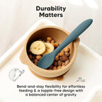 KeaBabies Silicone Baby Spoons, Self Feeding 6-12 months - 3-Pack Baby Weaning Eating Utensils, Toddler First Food Training Spoon, Infant, Kids Feeding Supplies Essential Set, Dishwasher-safe (Desert)