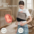 Baby Wrap Carrier, Lightweight Baby Wearing Wraps for Newborn and Infant, Soft Swaddle Holder Carrier, Cozy Baby Sling 7-35 lbs Black+Brown