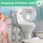 Baby Proofing Toilet Locks, Child Safety Toilet Lock,Toilet Flush Child Safety Lock with Round Button,Toilet Locks for Toddlers Kids Children,Strong Adhesive Toilet Lock for Bathroom Washroom(2pcs)