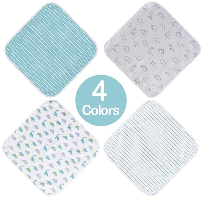 Softan Baby Washcloths, 24Pack Baby Wash Cloths Extra Soft & Ultra Absorbent, Baby Towels and Washcloths Face Towel Unisex for Boys Girls Face & Body, Washclothes Gentle on Sensitive Skin, 9''x 9''
