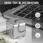Fidget Cube Block Spinner Toy for Kid Adult, 2-in-1 Anodised Metal Hand Spinner Fidget Figit Gyro for Stress Relief, Cool EDC Spinning Top Desk Toy for Birthday Gift Classroom Prize