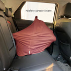 Car Seat Cover Baby for Nursing, Baby Breastfeeding Cover Carseat Canopy Covers, Solid Color Multi-use Nursing Cover for Babies (Bronze red)