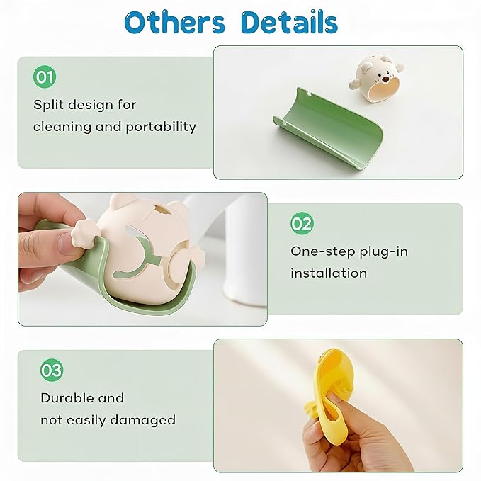 2 Pack Faucet Extender for Toddlers, Silicone Faucet Extender, Easy Install Sink Spout Extender for Kids Hand Washing Fits Standard and Gooseneck Faucet (Yellow & Green)