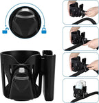 Accmor Universal Cup Holder, Stroller Cup Holder with Phone Holder, 360° Rotatable Large Caliber Designed Bottle Holder for Stroller, Bike, Wheelchair, Walker, Scooter