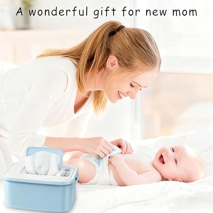 Elyina Baby Wipe Warmer with Soothing Music & White Noise, Innovative Spring Design, No-Dry Moisture Lock, Fast and Even Heating, 4 Temp Modes – Diaper Change Essential