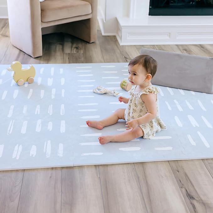 Baby Play Mats for Floor - Shoreline (4x6ft) - Premium EVA Foam Play Mat for Babies & Toddlers - Perfect for Tummy Time, Crawling, Playroom - Stylish & Comfortable Kids Play Mat