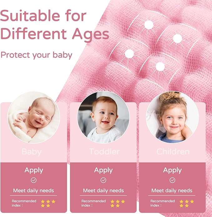 Yoofoss Hooded Baby Towels for Newborn 2 Pack 100% Muslin Organic Cotton Baby Bath Towel with Hood for Babies, Infant, Toddler and Kids, 32x32Inch, Soft and Absorbent Newborn Essential,White and Pink