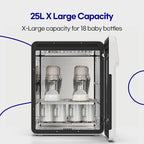 HubiBaby 4-in-1 UVC Cleaner and Dryer for Baby Bottles XL Large Inner Capacity Multifunctional Smart Control with Bluetooth APP