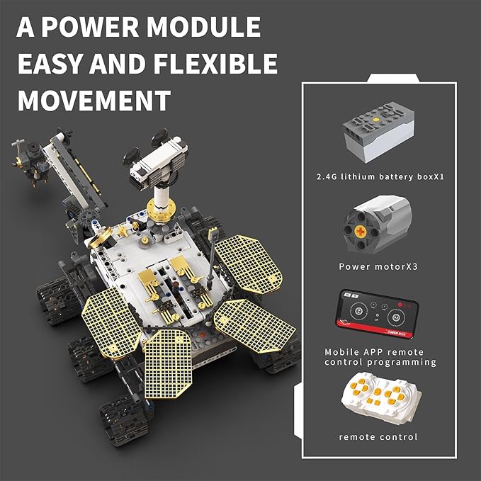Remote & APP Controlled Mars Rover, STEM Building Set for Boys Ages 8-14, Space Toys for Kids Ages 8-12, Science Gift for Boys & Girls (1007 PCS)