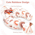 Pea Pod Nursing Pillow Cover Soft & Stretchy Removable Slipcover for Breastfeeding Pillows, Comfortable Nursing Pillow Case for Newborn, Snug Fit, Washable Feeding Pillow Slipcovers in Boho Rainbow