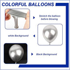 140pcs Metallic Silver Round Balloons Different Sizes 18 12 10 5 Inch Latex Balloons for Arch Decoration Party Balloon Kit for Graduation Birthday Party Wedding Balloon Baby Shower Decoration