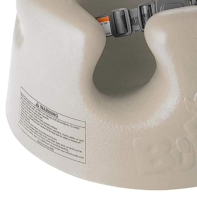 Bumbo Baby Infant Soft Foam Comfortable Support Wide Floor Seat with 3 Point Adjustable Harness for Ages 3 to 12 Months, Taupe