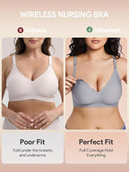 HBselect 3Pack Nursing Bras for Breastfeeding Seamless Scalloped Maternity Bras for Pregnancy Ultra Comfort Sleep Bras