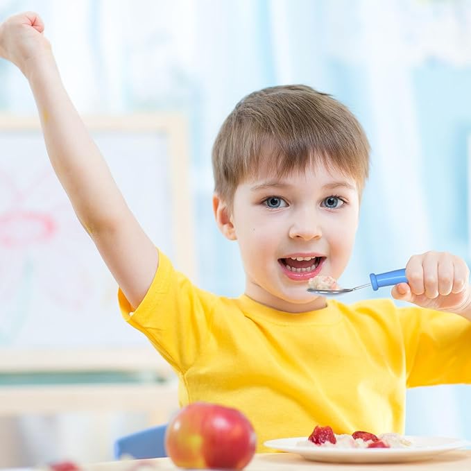 Toddler Utensils, Kids Stainless Steel Silverware Set, Toddler Forks and Spoons, Baby Utensils Set with Storage Box for Self Feeding Safe, Dishwasher Safe (3 Set with Case)