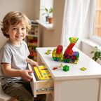 112PCS Mini Magnetic Tiles for Kids, Magnetic Tiles Travel Set with Iron Box, Portable Construction Toys STEM Educational Building Set for Kids Ages 4-8 Toddlers, Boys & Girls Birthday New Year Gift