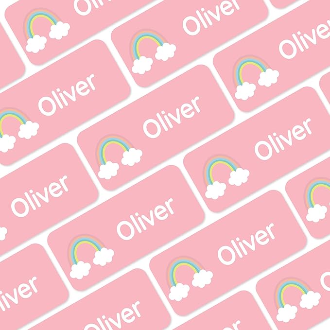 Personalized Name Labels for Kids (120) – Custom Waterproof & Durable Stickers for Clothing, Daycare, Office & School Supplies - Unicorns