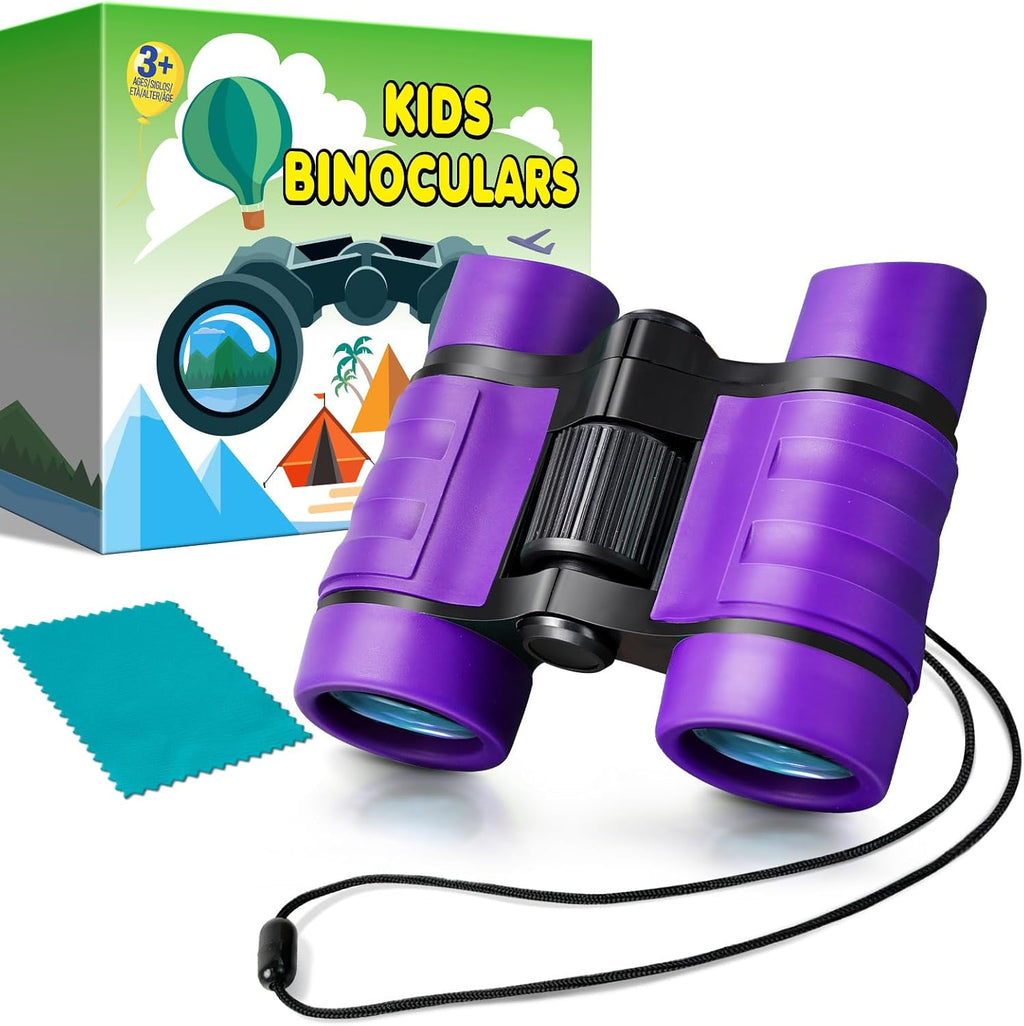 Binocular for Kids, Kids Binoculars for Ages 3-12 Boys Girls, Outdoor Gifts Toys for Kids- Perfect for Bird Watching, Camping, and Outdoor Exploration, Purple