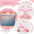 CUTE STONE 2-in-1 Baby Walker for Girls, Toddlers Learning Walker, Early Educational Push Walking Toys with Detachable Activity Center for Infants 12+ Months