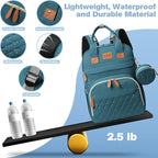 Diaper Bag Backpack, Large Diaper Bag with Changing Station, Baby Bag, New Mom Gifts, Lightweight Waterproof Unisex Diaper Bag with Insulated Pockets and USB Charging Port, Cyan