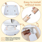 9 in 1 Convertible Baby High Chair with Booster, Wooden Highchair for Babies and Toddlers with Adjustable Tray & 5-Point Harness, Multi-Functional Growing Seat for Feeding, Learning & Play, Gray