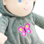 June Garden 12" Sweet Dolly Jacqueline - Stuffed Ultra Soft Baby Elephant Doll for Birth and Up - Removable Grey Outfit