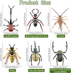 Toymany 12PCS Realistic Insects Figurines Toys - Plastic Bugs Figures Set with Cricket Bee Ant Dung Beetle, Educational Halloween Toy Cake Toppers Christmas Birthday Gift for Toddlers Kids