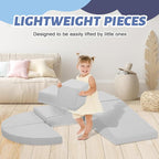 6-Piece Soft PU Leather Toddlers Climbing Toys, Baby Foam Climbing Blocks for Kids 3, Baby Climbing Structures Play Gym for Toddlers, Indoor Climb and Crawl Activity Play Set