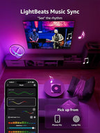 Lepro TB1 AI Smart Table Lamp, RGB+IC Addressable Color Changing Desk Light Alexa Google Enable, Music Sync Unique Cool LED Lamps for Game Room Decor Ambient Lighting, APP Control No Remote, 2.4 GHz