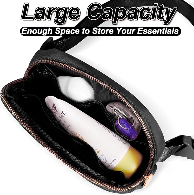 Graduation Gifts for Teens Kids Daughter Sister Her - Birthday Gifts for 3 4 5 6 7 8 9 10 11 12 13 Year Old Girls,Fanny Pack Crossbody Bag Belt Bag Cute Trendy Stuff | Black,Initial D