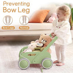 2025 HOMEKOL Wooden Baby Walker,Baby Push Walker, Adjustable Speed Baby Walker for Boys and Girls, Baby Activity Center, Gift for Birthday, Christmas and New Year Nature Green