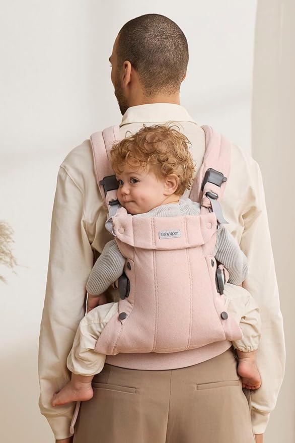 BabyBjörn Baby Carrier Harmony, Light Pink, Woven Mélange | 3-in-1 Ergonomic Baby Carrier; Newborn, Facing-in, Outward-Facing, and Back Carrying Positions Supported (7-40 lbs), Newborn to Toddler