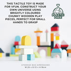 Le Toy Van - Educational Wooden Building Blocks 60 Piece Set Toy | Montessori Style Shape & Colour Development Toy - Suitable for 12 Months + (PL135)